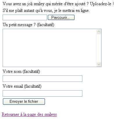 Formulaire pour proposer un nouveau smiley